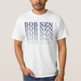 "Bob Season" Mooie denimblauwe trui met customgraf T-shirt