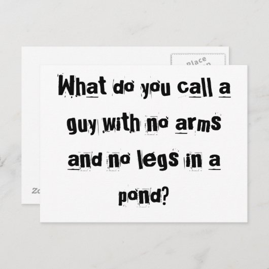 Bob the MANequin briefkaarten (Voorkant / Achterkant)