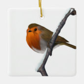 Bob the Red Robin Bird Wildlife White Keramisch Ornament (Voorkant)