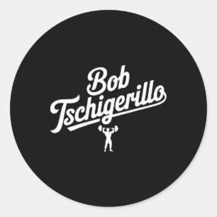 Bob Tschigerillo Funny Fitness Gym Bodybuilding Me Ronde Sticker