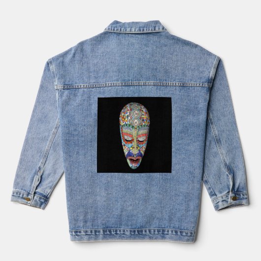 Bob, waarom het Long Face? Mozaïekmasker Denim Jacket (Achterkant)