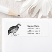 Bob White Quail Bird Retouradres Etiket (Insitu)