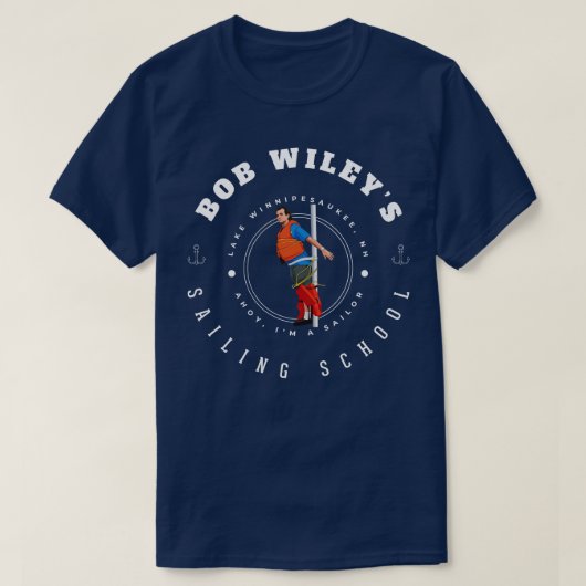 Bob Wileys Zeilschool Lake Winnipesaukee NH T-shirt (Design voorkant)