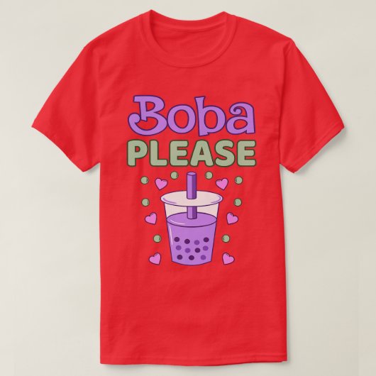 Boba alsjeblieft Bubble Kawaii Tea Graphic Premium T-shirt (Design voorkant)