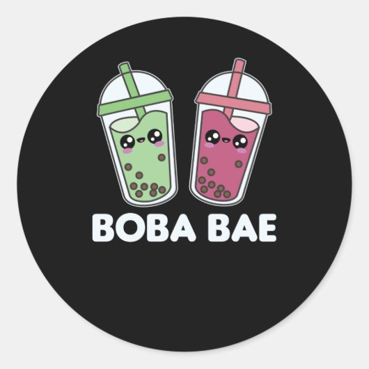 Boba Bae - Bubble Tea Kawaii Boba Tea Love Ronde Sticker (Voorkant)