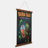 Boba Bar – De favoriete drank van de ondood! Hangend Wandkleed (Gebogen)