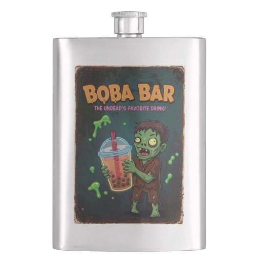 Boba Bar – The Undead’s Favorite Drink! Flask Flacon (Voorkant)