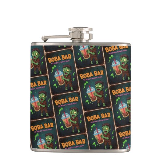 Boba Bar – The Undead’s Favorite Drink! Flask Heupfles (Voorkant)