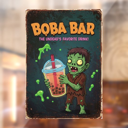 Boba Bar – The Undead’s Favorite Drink! Raamsticker (Vel 2)