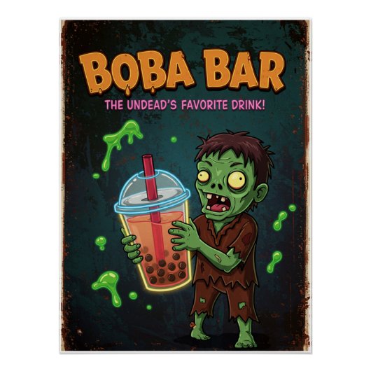Boba Bar – The Undead’s Favorite... Glossy Poster (Voorkant)