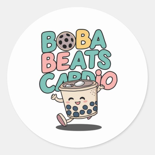Boba Beats Cardio grappige sticker (Voorkant)