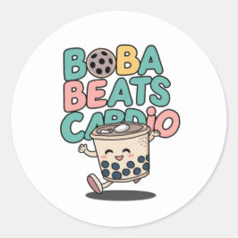 Boba Beats Cardio grappige sticker