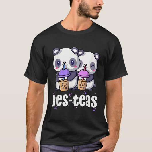 Boba Bes Teas Kawaii Panda Bubble Tea T-shirt (Voorkant)
