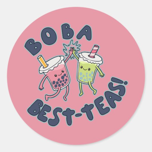 Boba Beste-Thee! Ronde Sticker (Voorkant)