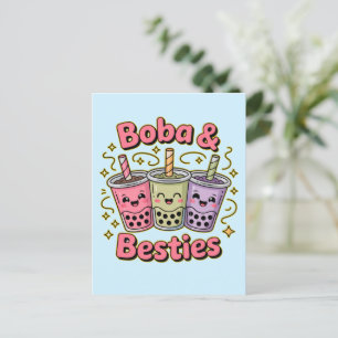 BOBA & Besties Vibes – Perfect voor Boba Thee Lief Briefkaart