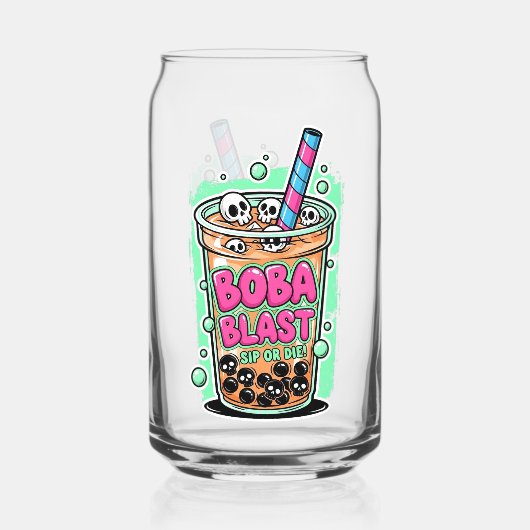 Boba Blast – Sip or Die! Blikvorm Glas (Voorkant)