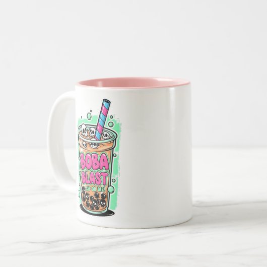 Boba Blast – Sip or Die! Coffee Mug Tweekleurige Koffiemok (Voorkant links)