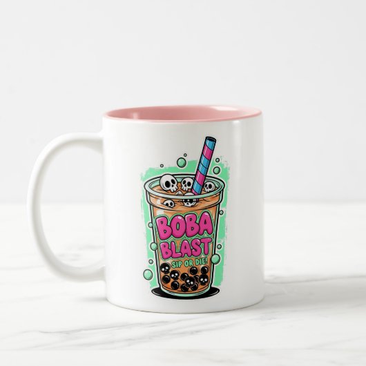 Boba Blast – Sip or Die! Coffee Mug Tweekleurige Koffiemok (Links)