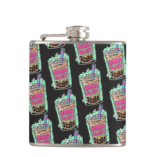 Boba Blast – Sip or Die! Flask Heupfles (Voorkant)