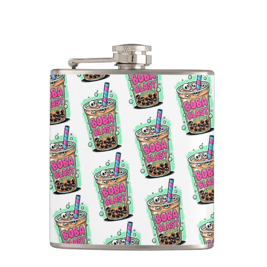 Boba Blast – Sip or Die! Flask Heupfles (Voorkant)