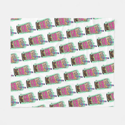 Boba Blast – Sip or Die! Fleece Blanket (Voorkant (Horizontaal))