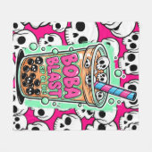 Boba Blast – Sip or Die! – Fleece Blanket (Voorkant (Horizontaal))