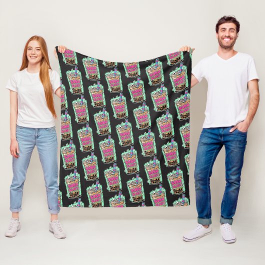 Boba Blast – Sip or Die! Fleece Blanket (In situ)