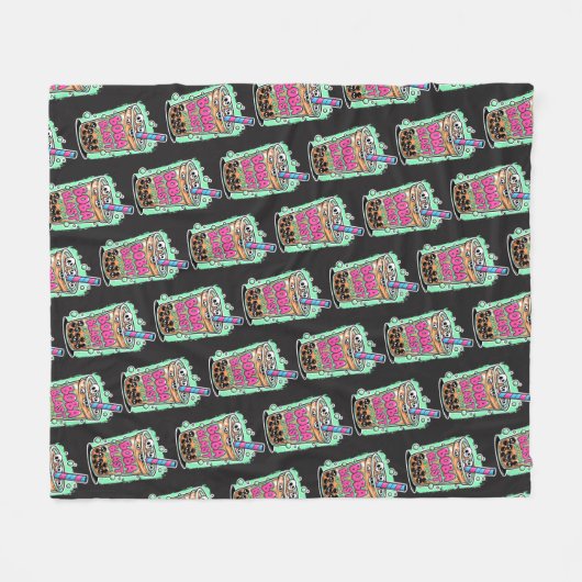 Boba Blast – Sip or Die! Fleece Blanket (Voorkant (Horizontaal))
