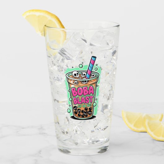 Boba Blast – Sip or Die! Glass Cup Glas (Voorkant ijs)