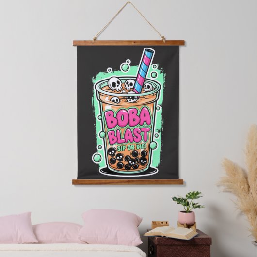 Boba Blast – Sip or Die! Hangend Wandkleed (Slaapkamer)