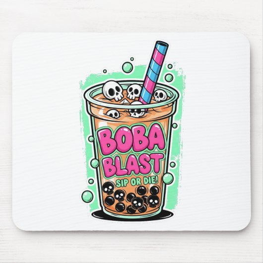 Boba Blast – Sip or Die! Mousepad Muismat (Voorkant)