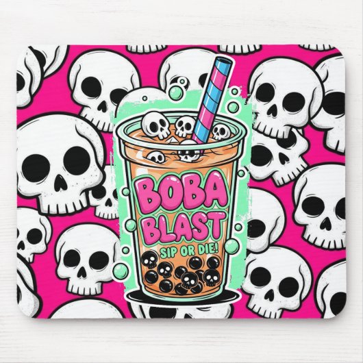 Boba Blast – Sip or Die! Mousepad Muismat (Voorkant)