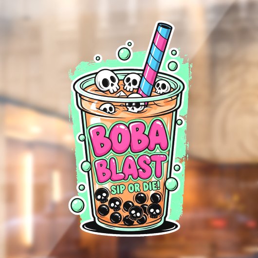 Boba Blast – Sip or Die!  Raamsticker (Vel 2)