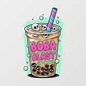 Boba Blast – Sip or Die!  Raamsticker (Vel)
