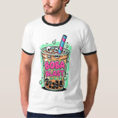 Boba Blast – Sip or Die! Ringer T-Shirt (Voorkant)