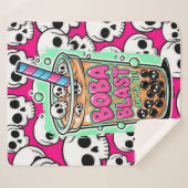 Boba Blast – Sip or Die! Sherpa Blanket Deken (Voorkant (horizontaal))