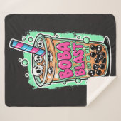 Boba Blast – Sip or Die! Sherpa Blanket Deken (Voorkant (horizontaal))