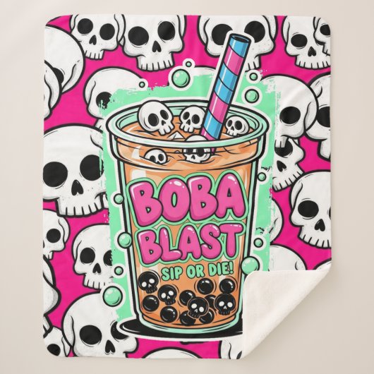 Boba Blast – Sip or Die! Sherpa Blanket Sherpa Deken (Voorkant)