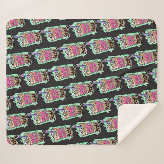 Boba Blast – Sip or Die! Sherpa Blanket Sherpa Deken (Voorkant (horizontaal))