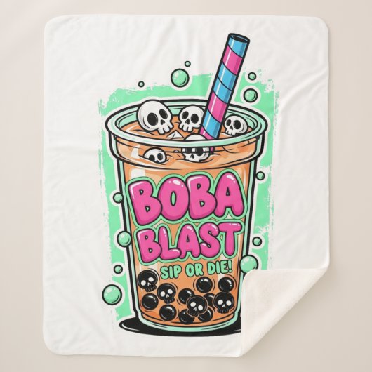 Boba Blast – Sip or Die! Sherpa Blanket Sherpa Deken (Voorkant)