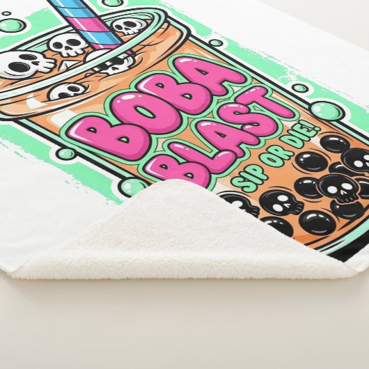 Boba Blast – Sip or Die! Sherpa Blanket Sherpa Deken (3/4)