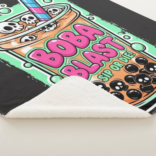 Boba Blast – Sip or Die! Sherpa Blanket Sherpa Deken (3/4)