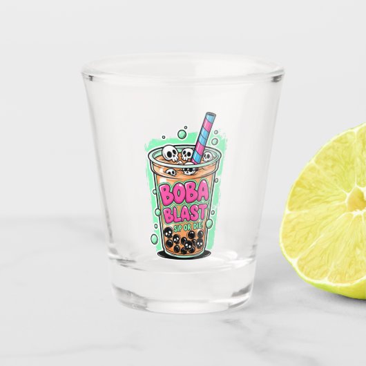 Boba Blast – Sip or Die! Shot glass Shot Glas (Voorkant)