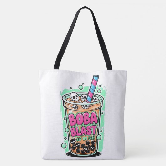 Boba Blast – Sip or Die! Tote Bag (Achterkant)