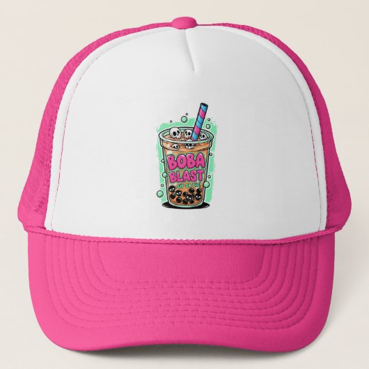 Boba Blast – Sip or Die! Trucker Pet (Voorkant)