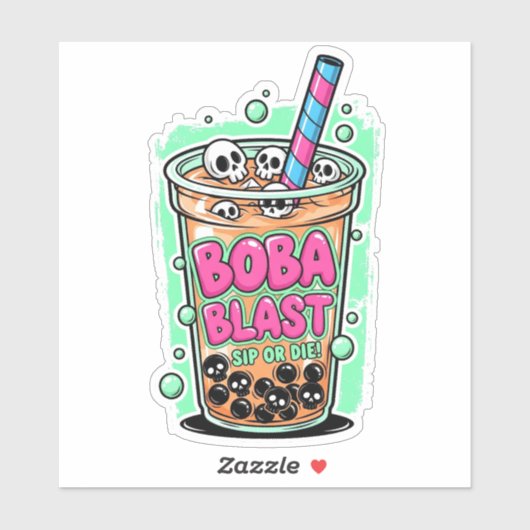 Boba Blast – Sip or Die! Vinyl Sticker (Vel)