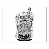 Boba Blast – Sip or Die! Wood Art Stamp Rubberstempel (Afrduk)