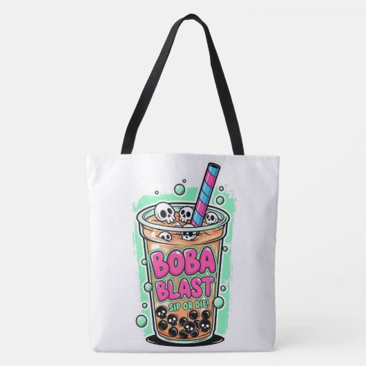 Boba Blast – Slurp of Sterf! Boodschappentas Tote Bag (Voorkant)