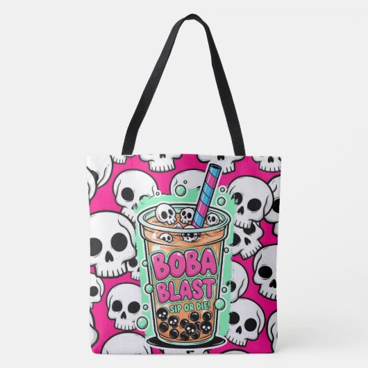 Boba Blast – Slurp of Sterf! Boodschappentas Tote Bag (Voorkant)