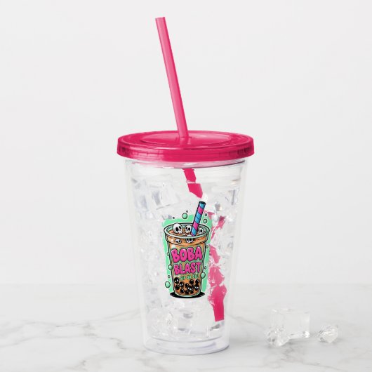 Boba Blast – Slurpen of Sterven! Acrylcop Acryl Drinkbeker (Voorkant ijs)